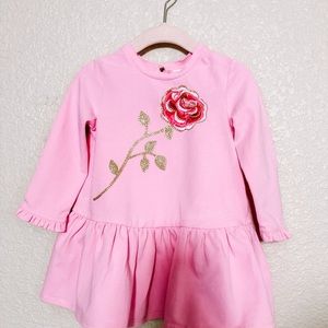 Kate Spade pink red gold rose dress 24M